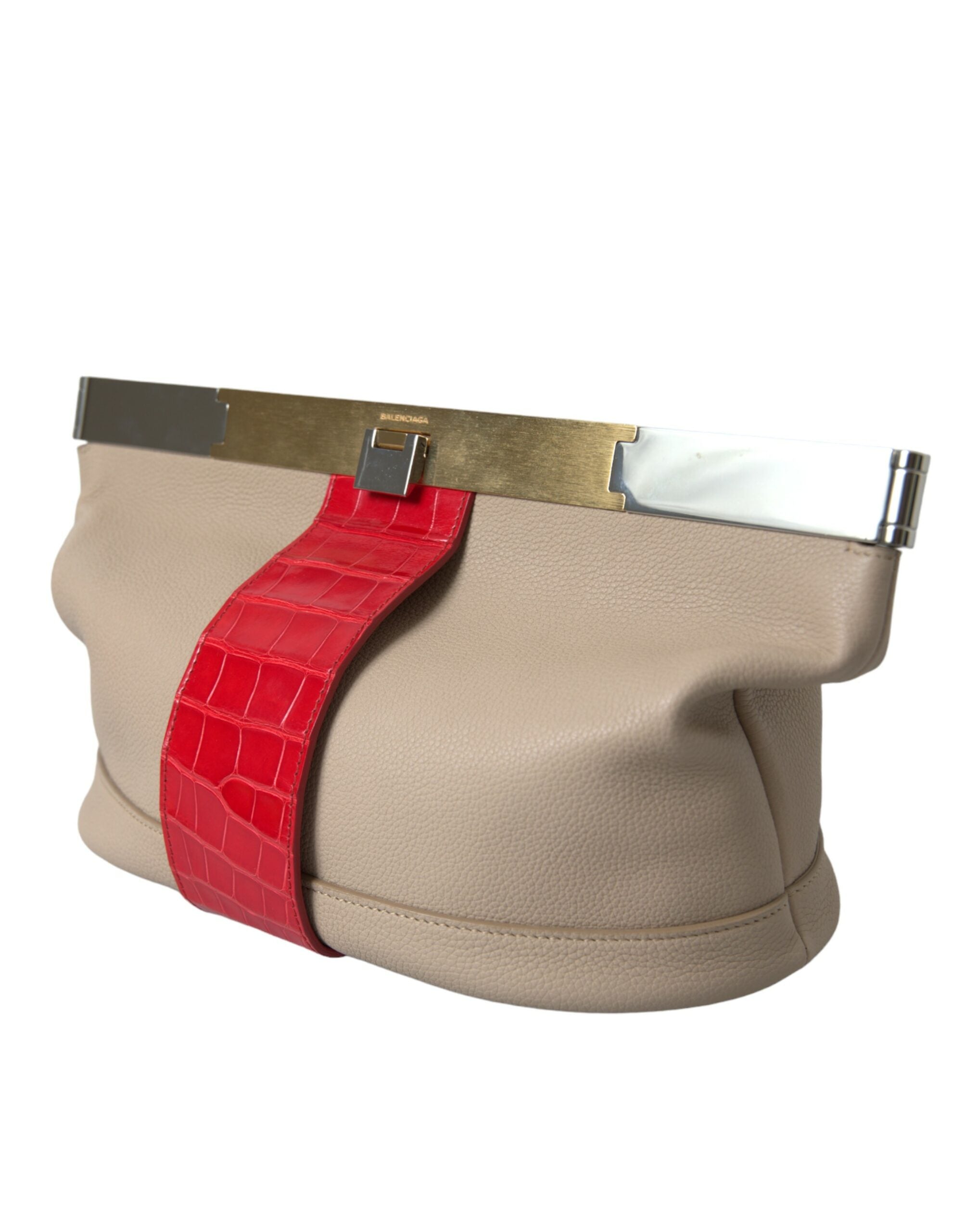 Balenciaga Beige Red Two-tone Bag in Exotic Leather